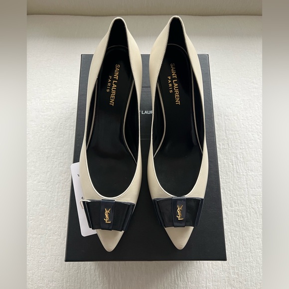 Leather Anais Bow Pumps 55 - Picture 2 of 14